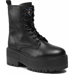 Polokozačky Tommy Jeans Tjw Boot Zip Up EN0EN02305 Black BDS