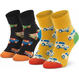 Sada 2 párů dětských vysokých ponožek Happy Socks KCAR19-9300 Barevná