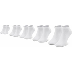 Sada 5 párů pánských nízkých ponožek Jack&Jones Jacdongo Socks 5 Pack Noos 12120278 r.OS White