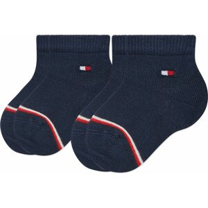 Sada 2 párů dětských vysokých ponožek Tommy Hilfiger 701220516 Navy 001