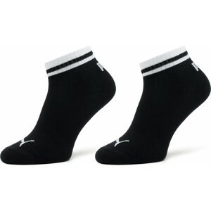 Sada 2 párů vysokých ponožek unisex Puma Heritage Quarter 2P Unisex 907946 Black 01