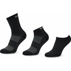 Sada 3 párů vysokých ponožek unisex Reebok Te All Purpose GH0404 Black
