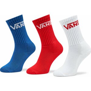 Sada 3 párů dětských vysokých ponožek Vans Classic Crew VN000XNQBWH1 True Red/White