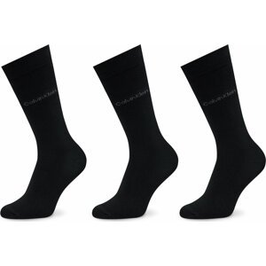 Sada 3 párů pánských vysokých ponožek Calvin Klein 701226014 Black 001