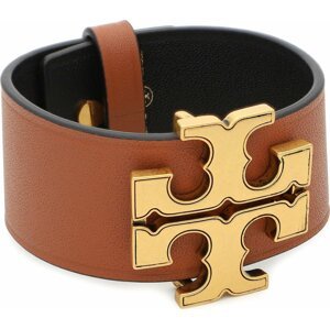 Náramek Tory Burch Eleanor Leather Bracelet 143767 Antique Brass/Classic Cuoio 960