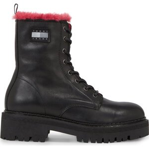 Polokozačky Tommy Jeans Tjw W Urban Boot Smooth Ltr Wl EN0EN02402 Black BDS
