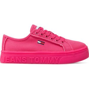 Tenisky Tommy Jeans Mono Color Flatform EN0EN01823 Růžová