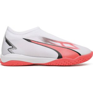 Boty na fotball Puma Ultra Match+ Laceless Junior Indoor Soccer 107517 01 Bílá