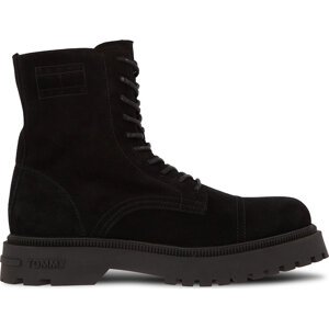 Turistická obuv Tommy Jeans Tjm Casual Boot Suede EM0EM01336 Black BDS