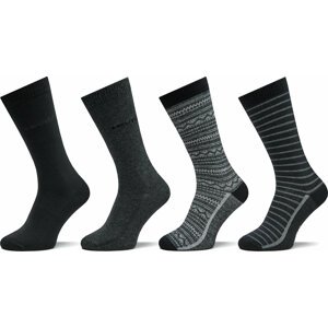 Sada 4 párů pánských vysokých ponožek Levi's® 701224693 Black Combo