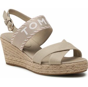 Espadrilky Tommy Hilfiger Seasonal Webbing Mid Wedge FW0FW07091 Sandalwood RBT