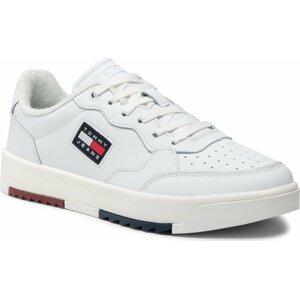 Sneakersy Tommy Jeans Basket Leather EM0EM00899 White YBR