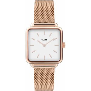 Hodinky Cluse La Tétragone CW0101207001 Rose Gold Mesh/White