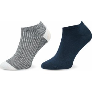 Sada 2 párů dámských nízkých ponožek Tommy Hilfiger 701222651 Navy 002