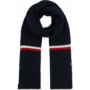 Šál Tommy Hilfiger Monotype Chunky Knit Scarf AM0AM11507 Space Blue DW6