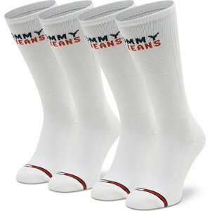 Sada 2 párů vysokých ponožek unisex Tommy Hilfiger 701218957 White 001