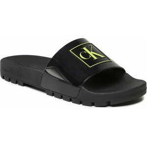 Nazouváky Calvin Klein Jeans Truck Slide Monogram Rubber YM0YM00591 Black/Safety Yellow 0LR