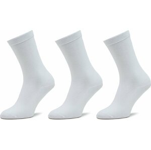 Sada 3 párů vysokých ponožek unisex Pepe Jeans Cr 3P PLU30018 White 800