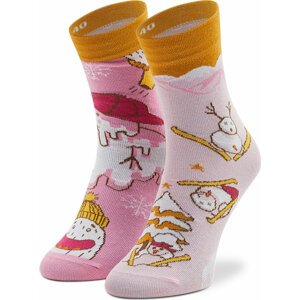 Vysoké dětské ponožky Cup of Sox Snowpetki Kids 2 Růžová
