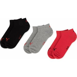 Sada 3 párů nízkých ponožek unisex Puma 261080001 Black/Red 232