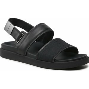 Sandály Calvin Klein Back Strap Sandal Mono Jq HM0HM00970 Black Mono Jacquard 0GK