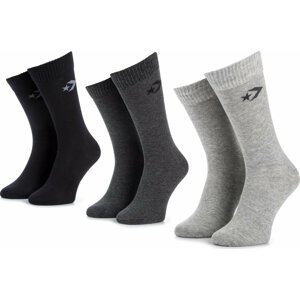 Sada 3 párů vysokých ponožek unisex Converse E745H-3010 Černá