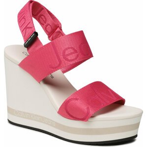 Sandály Calvin Klein Jeans Wedge Sandal Webbing YW0YW00959 Raspberry Sorbet 0J0