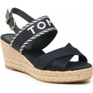 Espadrilky Tommy Hilfiger Seasonal Webbing Mid Wedge FW0FW07091 Space Blue DW6