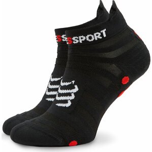 Nízké ponožky Unisex Compressport Pro Racing Socks v4.0 Ultralight Run Low XU00051B Black/Red 906