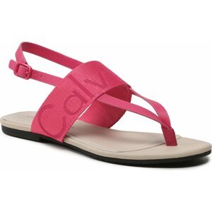 Sandály Calvin Klein Jeans Flat Sandal Toepost Webbing YW0YW00956 Raspberry Sorbet 0J0