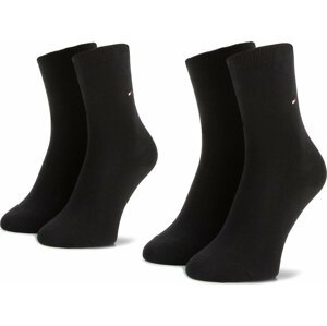 Sada 2 párů dámských vysokých ponožek Tommy Hilfiger 371221 Černá