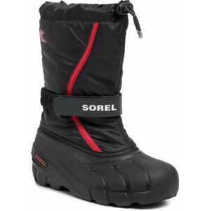 Sněhule Sorel Youth Flurry NY1965 Black/Bright Red 015