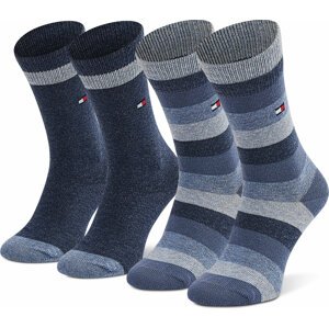 Sada 2 párů dětských vysokých ponožek Tommy Hilfiger 354009001 Jeans 356