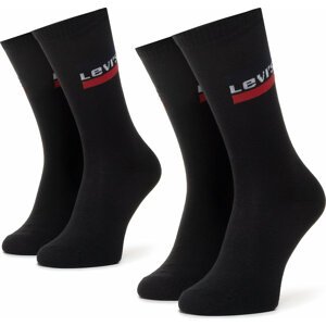Sada 2 párů vysokých ponožek unisex Levi's® 37157-0157 Black