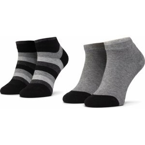 Sada 2 párů dětských nízkých ponožek Tommy Hilfiger 354010001 Black 200