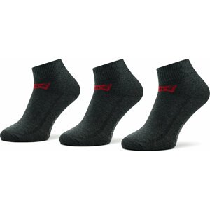 Sada 3 párů vysokých ponožek unisex Levi's® 903051001 Anthracite Melange/Black
