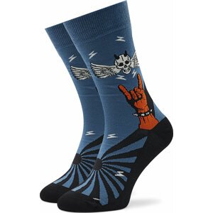 Klasické ponožky Unisex Stereo Socks Flying Skull Modrá
