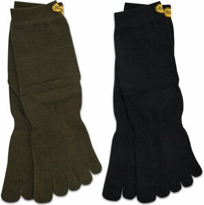 Sada 2 párů vysokých ponožek unisex Vibram Fivefingers Wool Blend Crew S15C12P Crew Black/Military Green