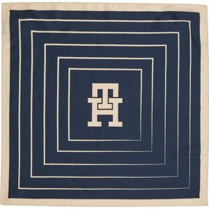 Šátek Tommy Hilfiger Monogram All Over Silk & Box AW0AW15807 Tmavomodrá