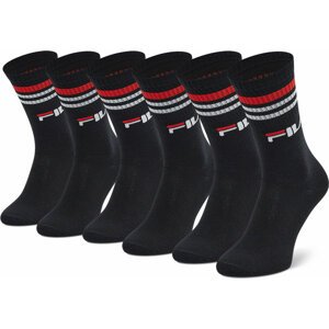 Sada 3 párů vysokých ponožek unisex Fila Calze F9090 Black 200