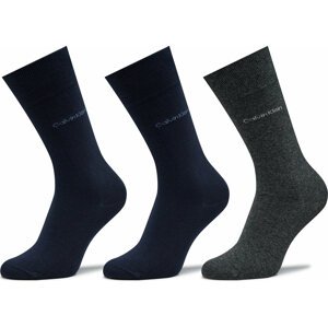 Sada 3 párů pánských vysokých ponožek Calvin Klein 701226014 Dark Grey Combo 004