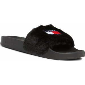 Nazouváky Tommy Jeans Tjw Fur Pool Slide EN0EN02410 Black BDS