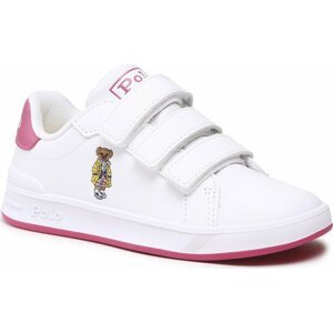 Sneakersy Polo Ralph Lauren Heritage Court Ii Bear Ez RF104108 White Smooth/Baja Pink/Yellow w/ Watch Hill Bear