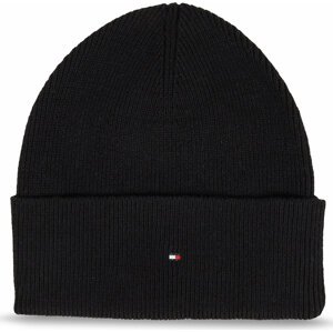 Čepice Tommy Hilfiger Essential Flag Beanie AW0AW15309 Black BDS