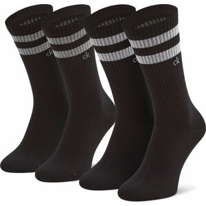 Sada 2 párů vysokých ponožek unisex Calvin Klein 701218711 Black 001