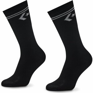 Sada 2 párů dámských vysokých ponožek Converse E1025B-2009 Černá