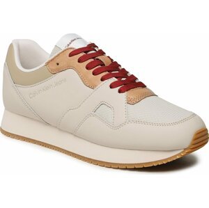 Sneakersy Calvin Klein Jeans Retro Runner Fluo Contrast YM0YM00619 Eggshell/Travertine/Merlot 0F5