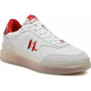 Sneakersy KARL LAGERFELD KL53426 White Lthr W/Red