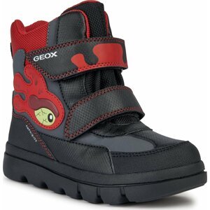 Sněhule Geox J Willaboom Boy B Ab J36LFA 050FU C0048 D Black/Red