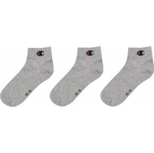 Sada 3 párů nízkých ponožek unisex Champion U20099-EM010 (39-42) Šedá